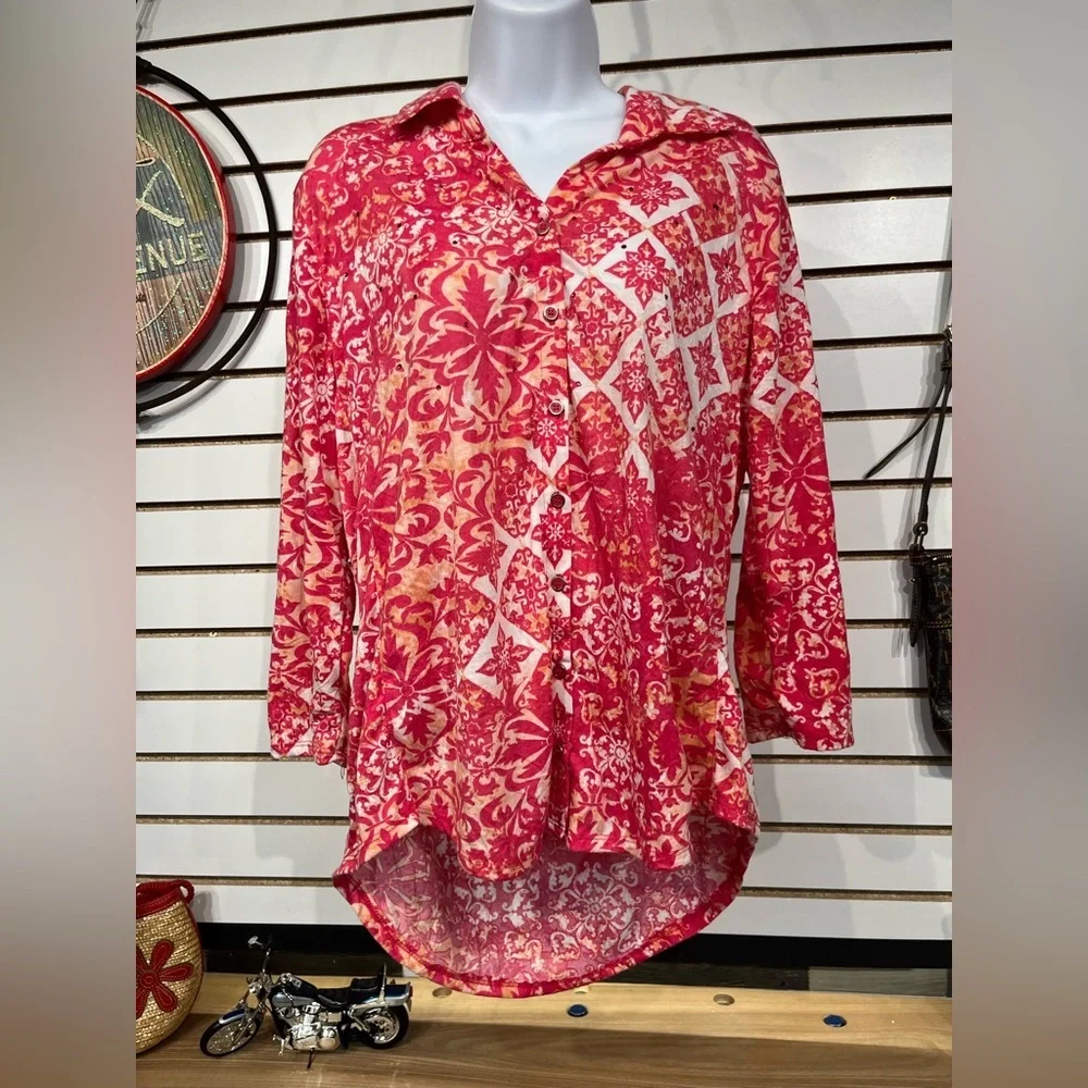 Caribbean Joe blouse size medium - Picture 2 of 8